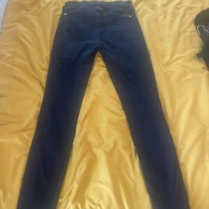 High rise skinny dark blue jeans